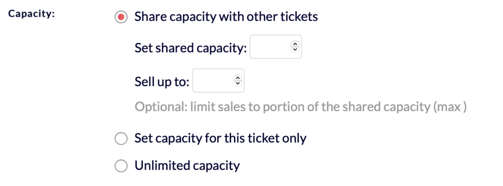 How to create an event -- ticket capacity