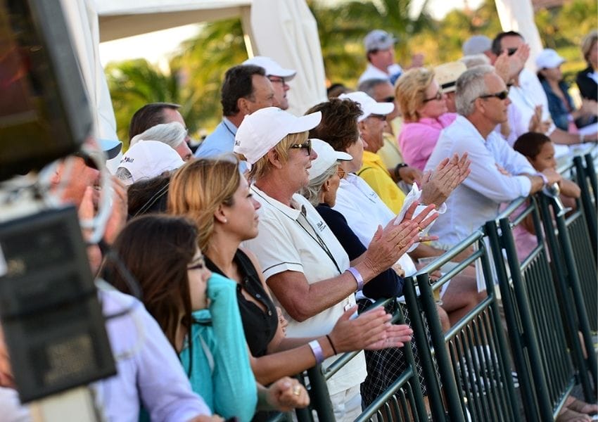 A crowd of spectators watching the LECOM Suncoast Classic