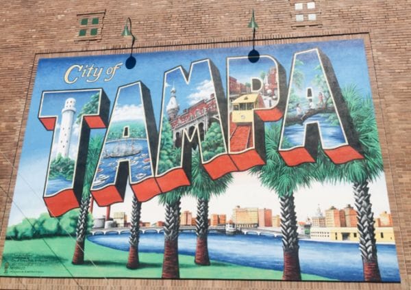 Tampa Postcard Mural in Downtown Tampa