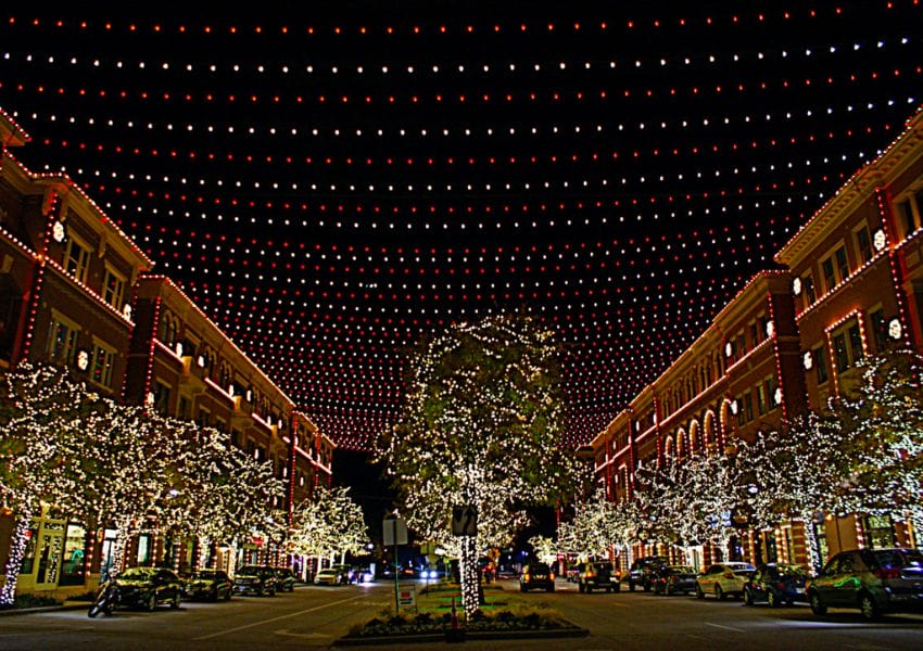Christmas lights in Frisco Square| Winter Activities in Dallas