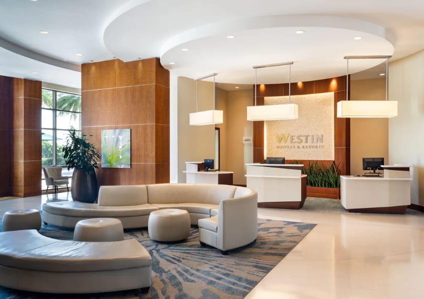 Hotel lobby beige